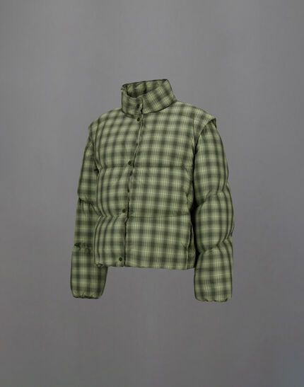 LAMINAR JACKET IN CHECK WOVEN Sage 6 LAMINAR JACKET IN CHECK WOVEN Sage