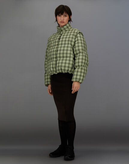 LAMINAR JACKET IN CHECK WOVEN Sage 8 LAMINAR JACKET IN CHECK WOVEN Sage
