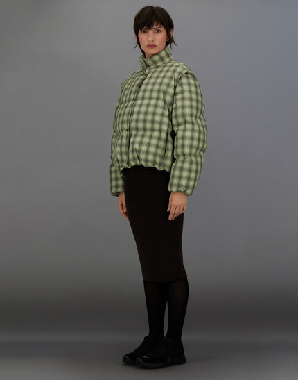 LAMINAR JACKET IN CHECK WOVEN Sage 9 LAMINAR JACKET IN CHECK WOVEN Sage