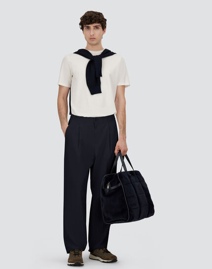 COTTON FEEL TROUSERS Navy Blue
