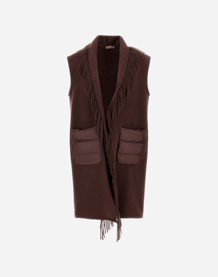 RESORT WAISTCOAT IN WARMY & NYLON ULTRALIGHT Dark Chocolate 1 RESORT WAISTCOAT IN WARMY & NYLON ULTRALIGHT Dark Chocolate