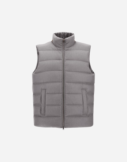 VEST IN CASHMERE, SILK AND MONOGRAM Grey 1 VEST IN CASHMERE, SILK AND MONOGRAM Grey