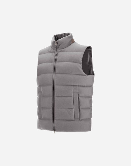 VEST IN CASHMERE, SILK AND MONOGRAM Grey 5 VEST IN CASHMERE, SILK AND MONOGRAM Grey