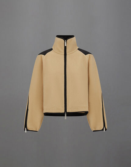 LAMINAR SWEATSHIRT IN POLAR FLEECE AND EXTRA LIGHT STRETCH PADDED Camel
