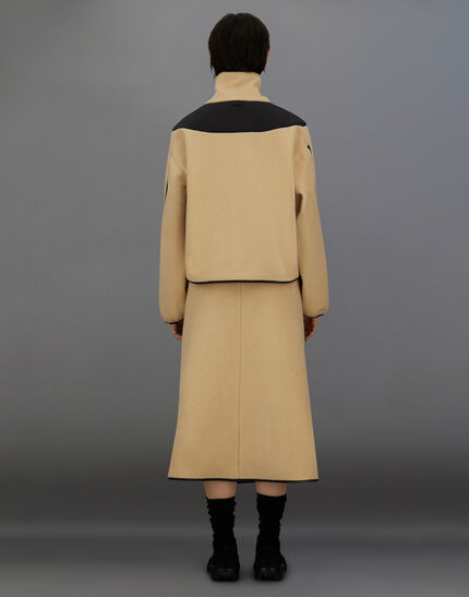LAMINAR SWEATSHIRT IN POLAR FLEECE AND EXTRA LIGHT STRETCH PADDED Camel