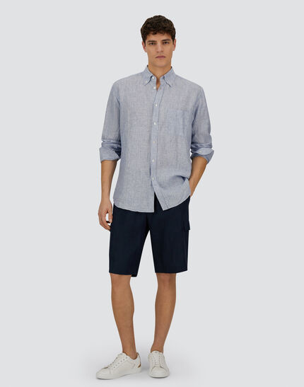 RESORT SHIRT IN SOFT ALOE LINEN Blue