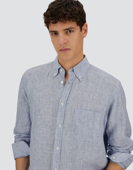 RESORT SHIRT IN SOFT ALOE LINEN Blue 3 RESORT SHIRT IN SOFT ALOE LINEN Blue