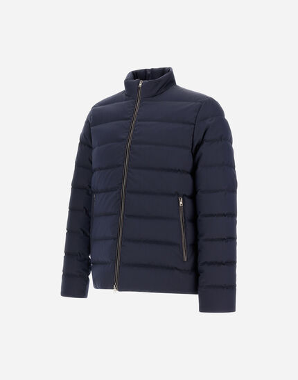 BOMBER JACKET IN POLISHED SMOOTH WOOL Navy Blue