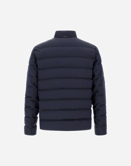 BOMBER JACKET IN POLISHED SMOOTH WOOL Navy Blue
