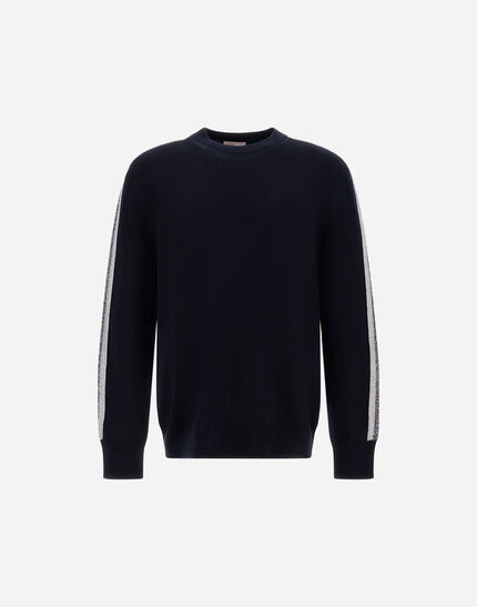 RESORT SWEATER IN CARDED PURE WOOL Navy Blue