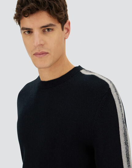 RESORT SWEATER IN CARDED PURE WOOL Navy Blue