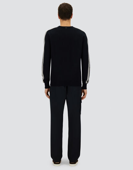 RESORT SWEATER IN CARDED PURE WOOL Navy Blue