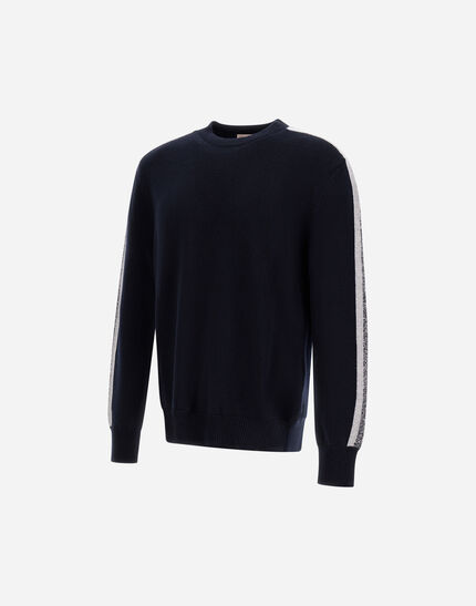 RESORT SWEATER IN CARDED PURE WOOL Navy Blue