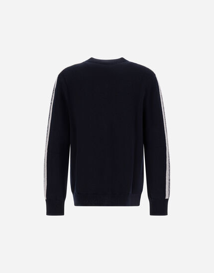 RESORT SWEATER IN CARDED PURE WOOL Navy Blue